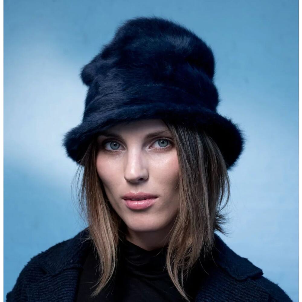 Kopka NEW Angora Hat Womens Small Brim Blue Super Soft Cozy Outdoor NWT $120